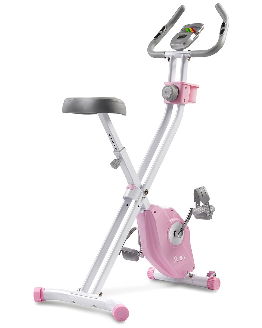 Sunny Health & Fitness Pink Foldable Magnetic X-bike Pro