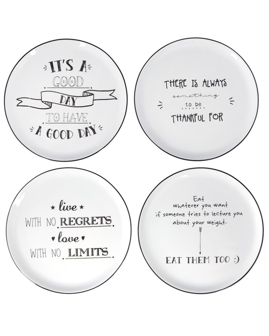 Porland Be Happy 4-piece Cake Plate Set