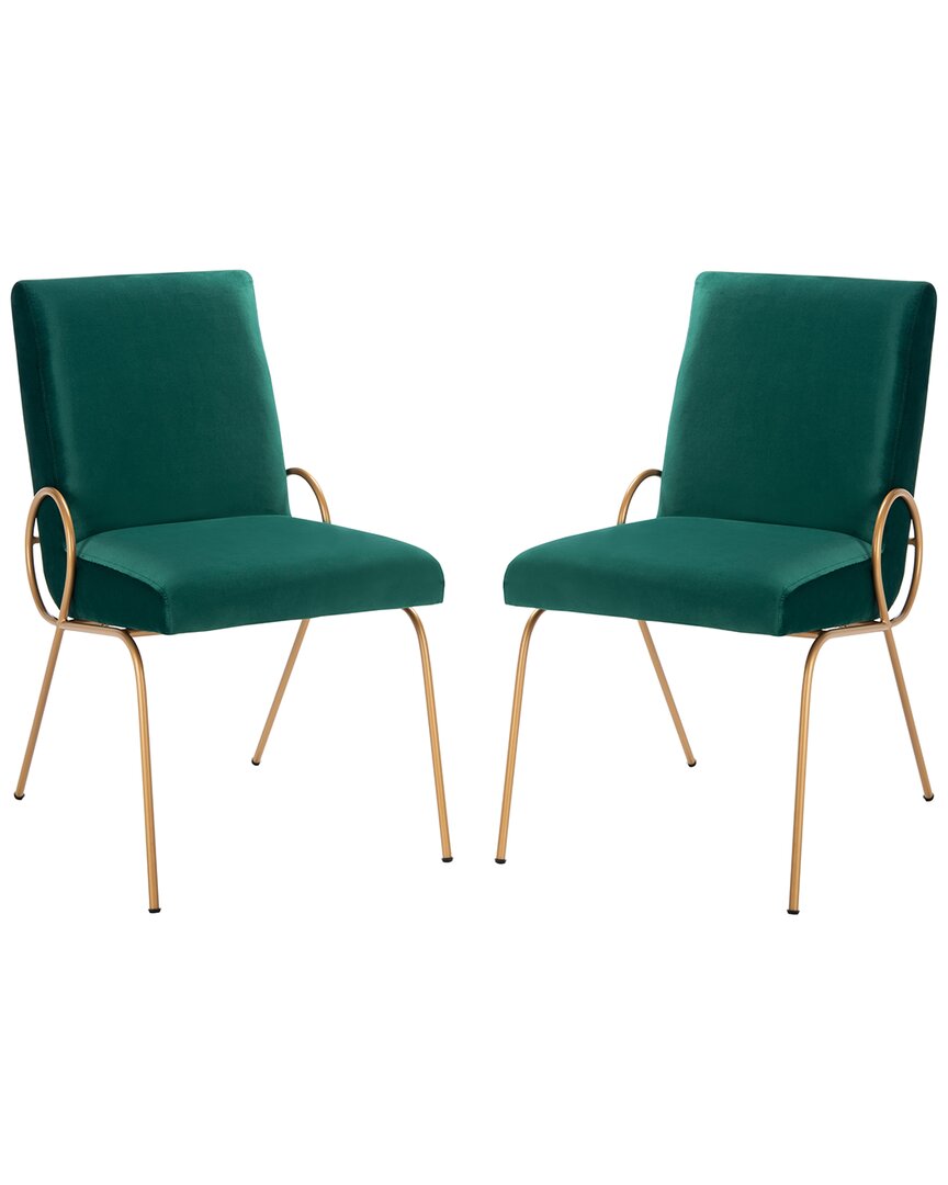 Safavieh Fanlia Side Chair In Emerald