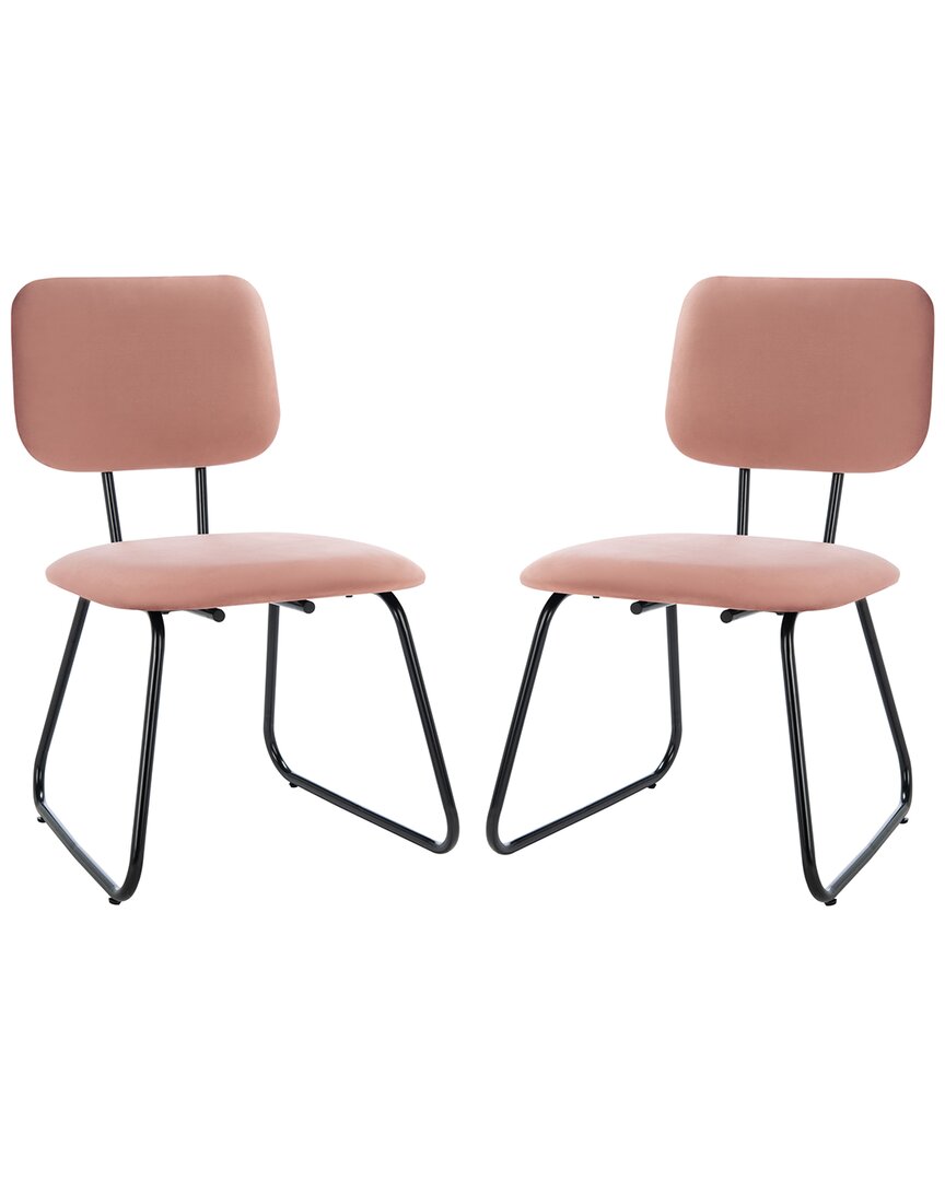 SAFAVIEH SAFAVIEH SET OF 2 CHAVELLE ROSE SIDE CHAIRS