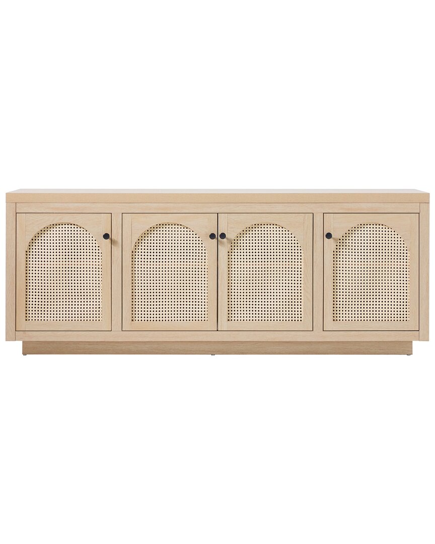 Walker Edison Contemporary Tv Stand & Sideboard With Rattan Doors For Up To  80in Tv