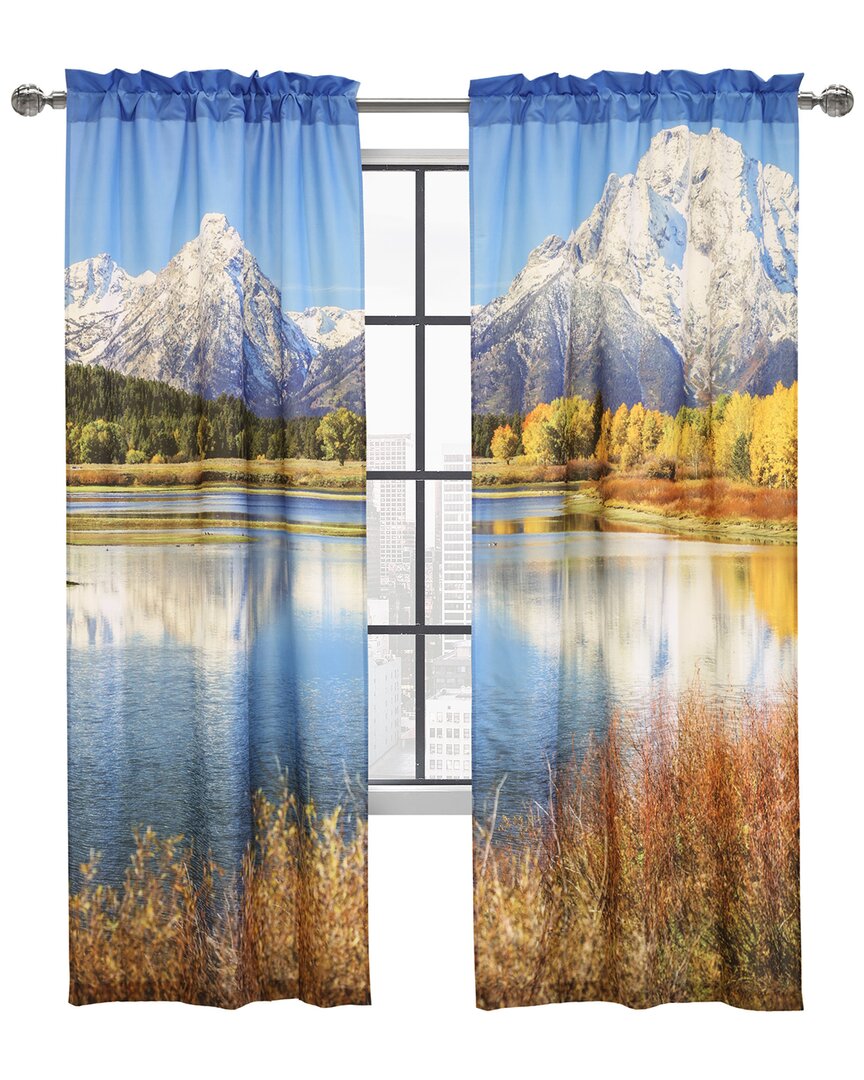 Habitat Photo Reels Digital Panoramic Print Curtain Panel Pair In Multi