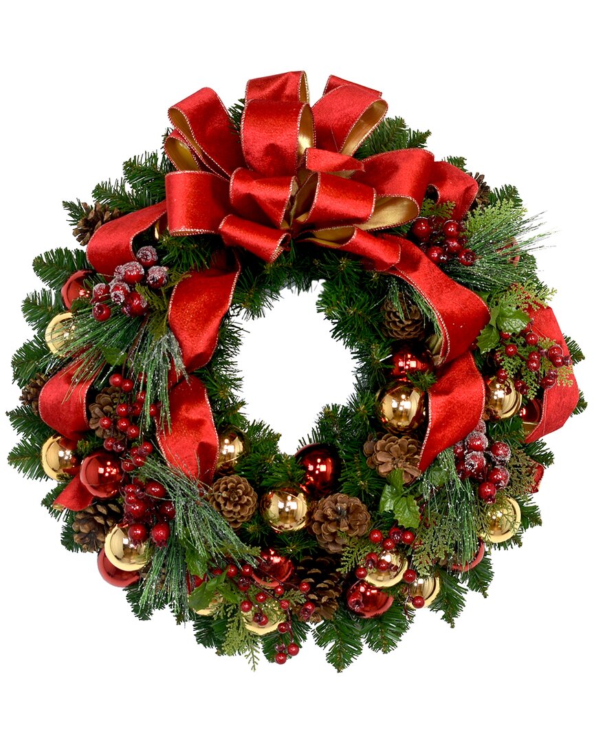 CREATIVE DISPLAYS CREATIVE DISPLAYS 26IN HOLIDAY WREATH WITH RED BERRIES