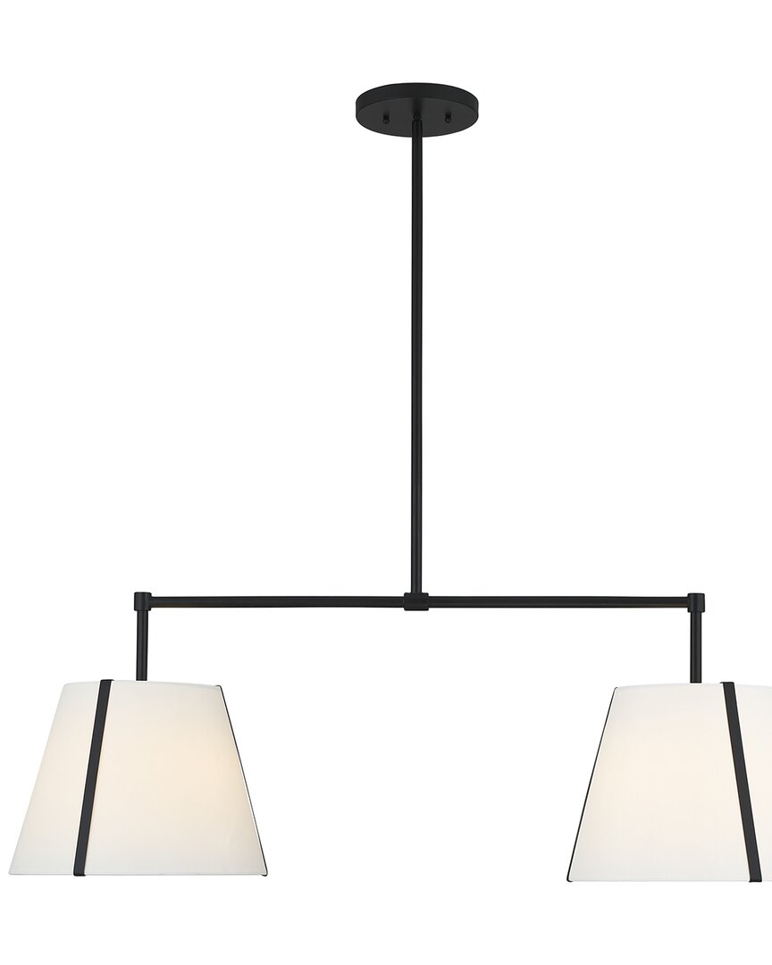 Crystorama Fulton 4 Light Black Linear Chandelier