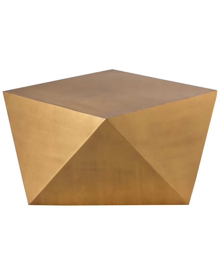 Pasargad Home Dimitri Brass Antique Finish Coffee Table In Gold