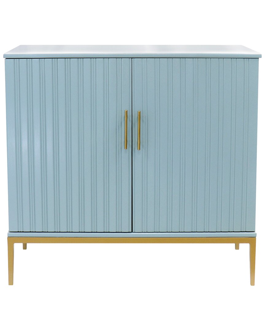 Pasargad Home Edgar Metal Frame Cabinet In Blue