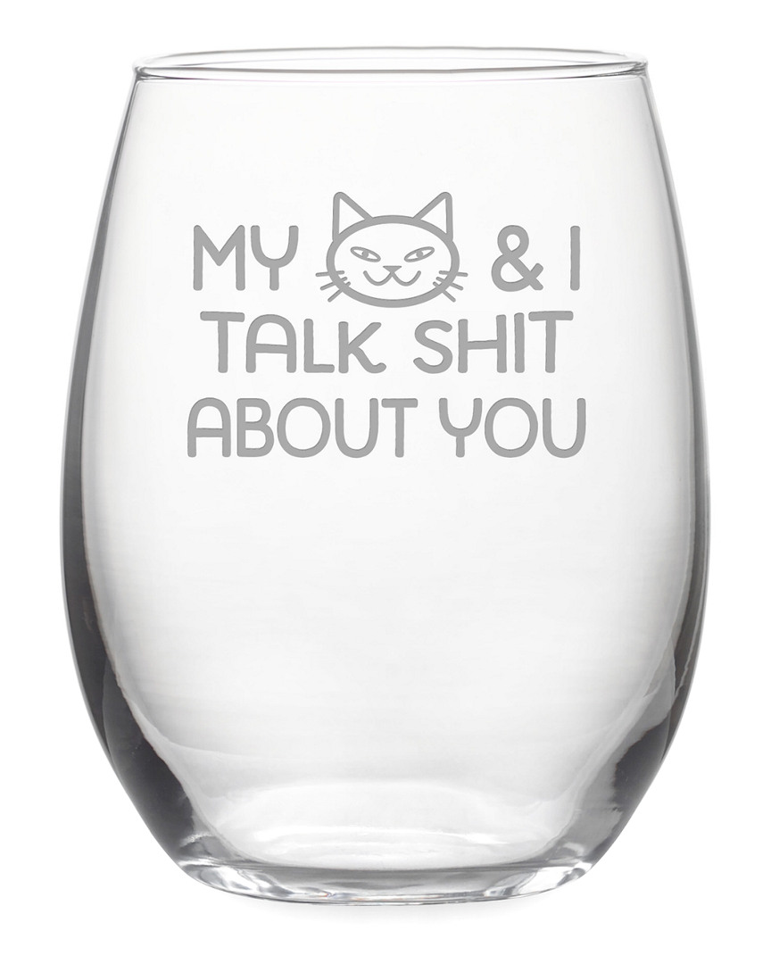 Susquehanna Glass Set Of 4 My Cat & I Stemless Wine Tumblers