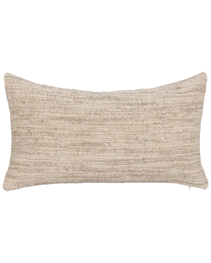 Classic Home Multi-dimensional Textured Yarn Dyed Wharf Throw Pillow In Sand