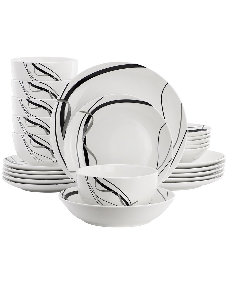Elama 24pc Dinnerware Set In White