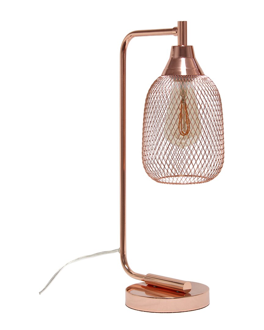 Shop Lalia Home Industrial Mesh Desk Lamp In Rose