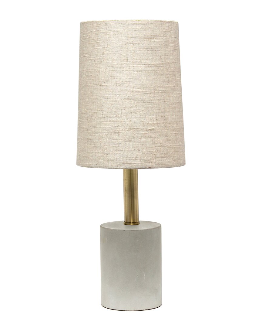 Lalia Home Antique Brass Concrete Table Lamp In Grey