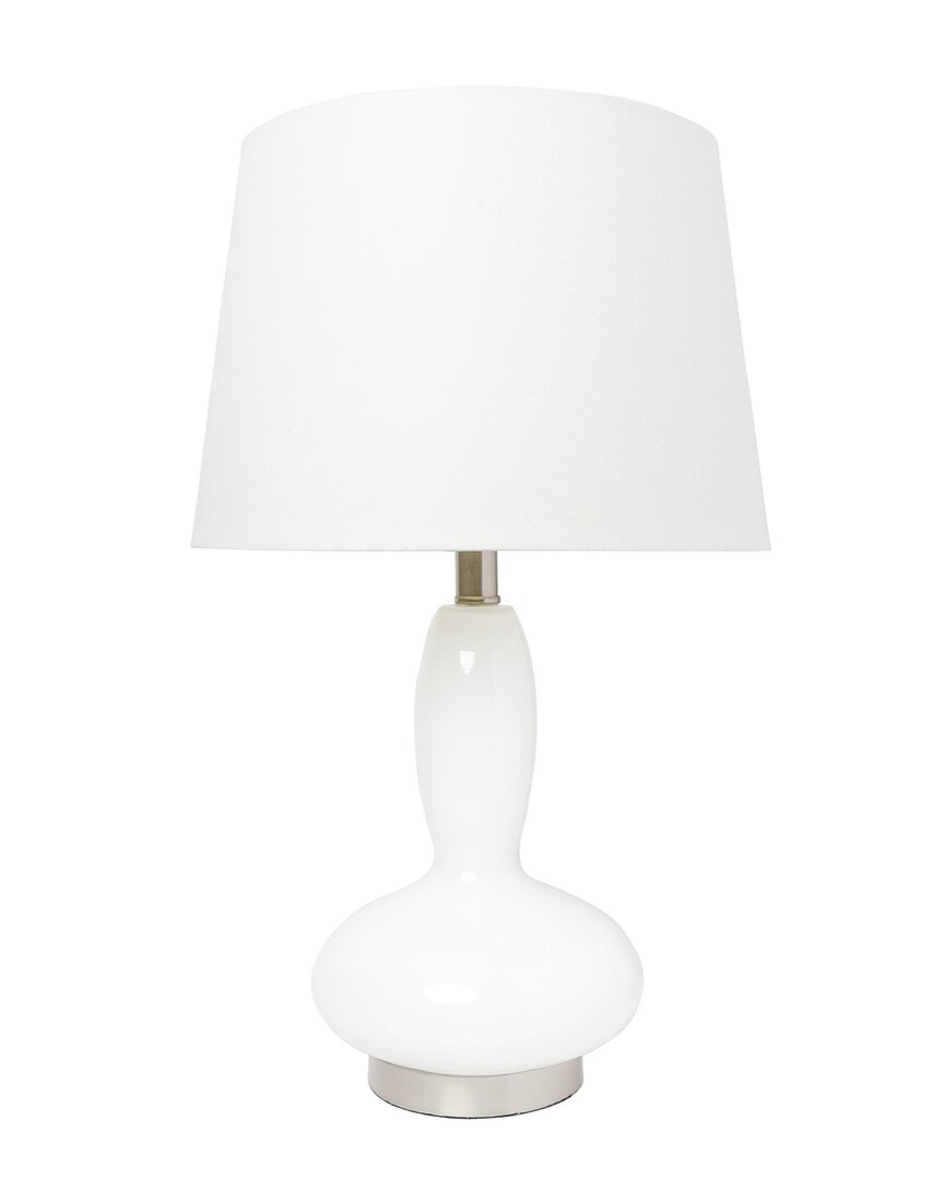 Lalia Home Glass Dollop Table Lamp In White