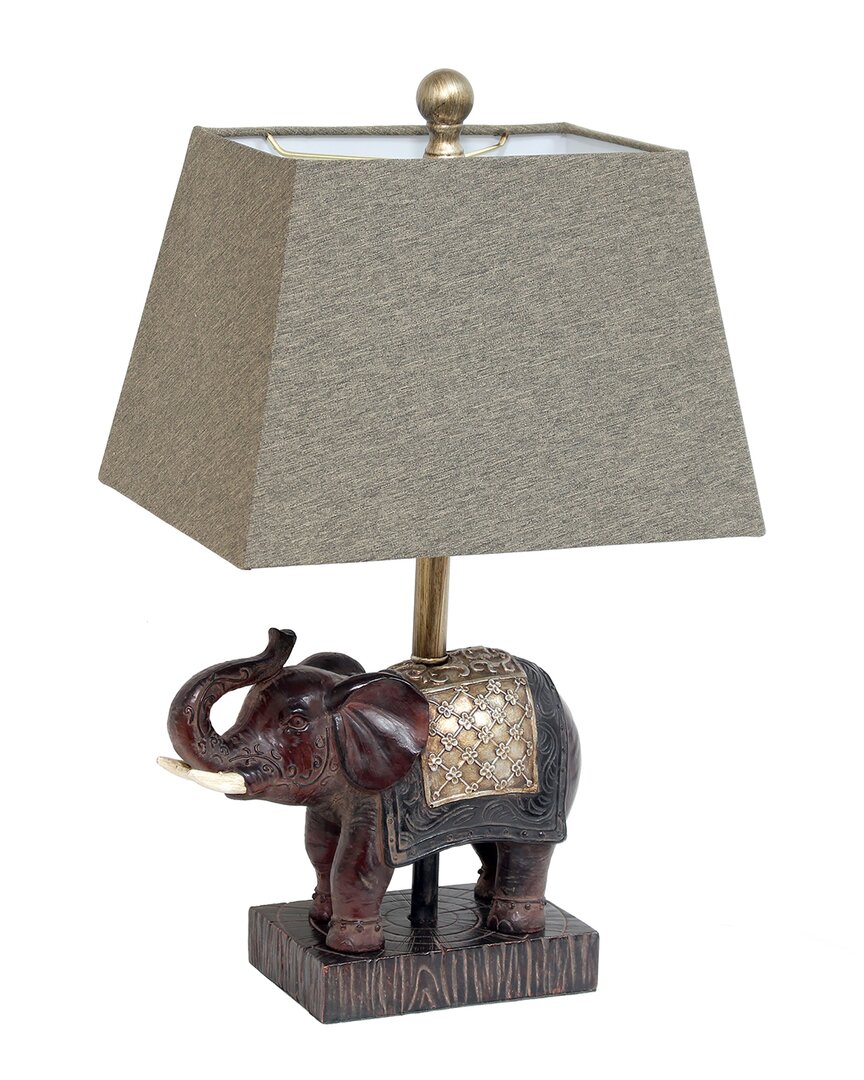 Lalia Home Elephant Table Lamp In Brown