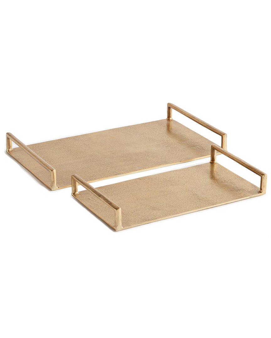 Napa Home & Garden Set Of 2 Elora Decorative Trays In Gold