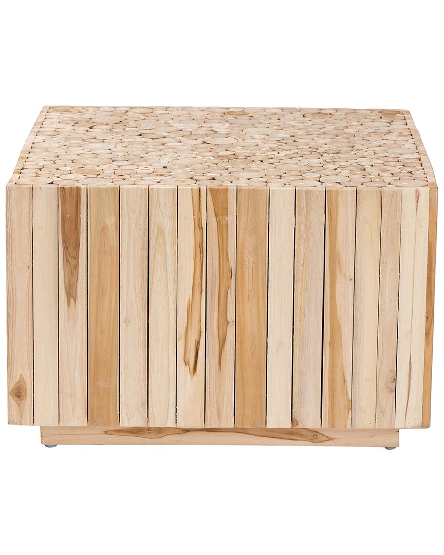 Shop Baxton Studio Augusta Bohemian Teak Wood Coffee Table With Unique Repurposed Wood Logs In Brown