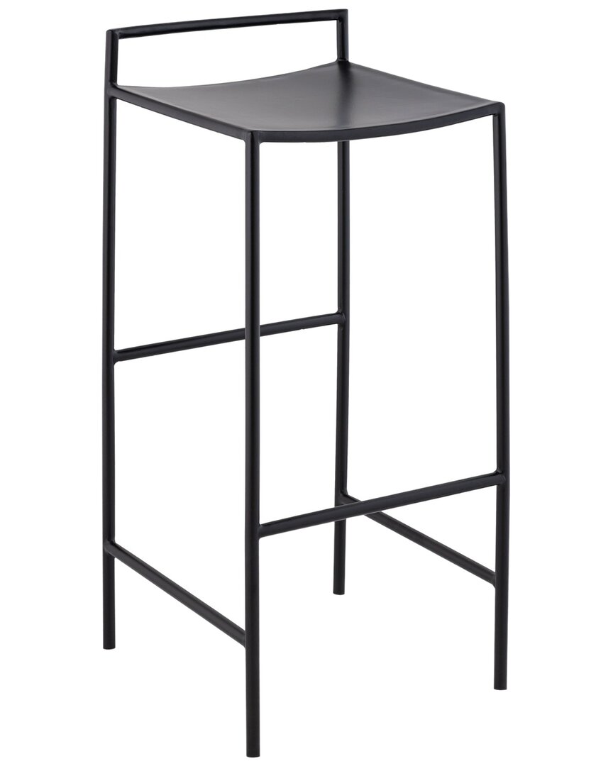 Jonathan Y Svelte 30in Coastal Contemporary Saddle-seat Low-back Bar Stool With Foot Rest In Black