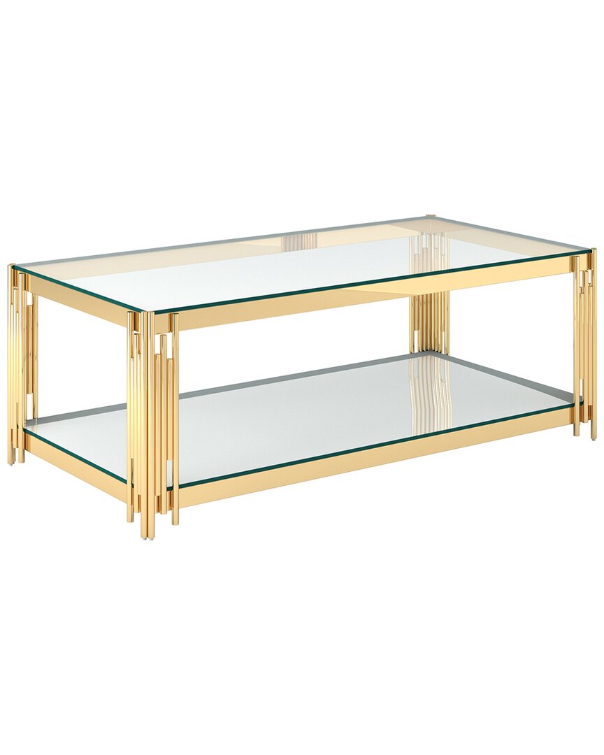 Worldwide Home Furnishings Contemporary Rectangular Coffee Table In Gold