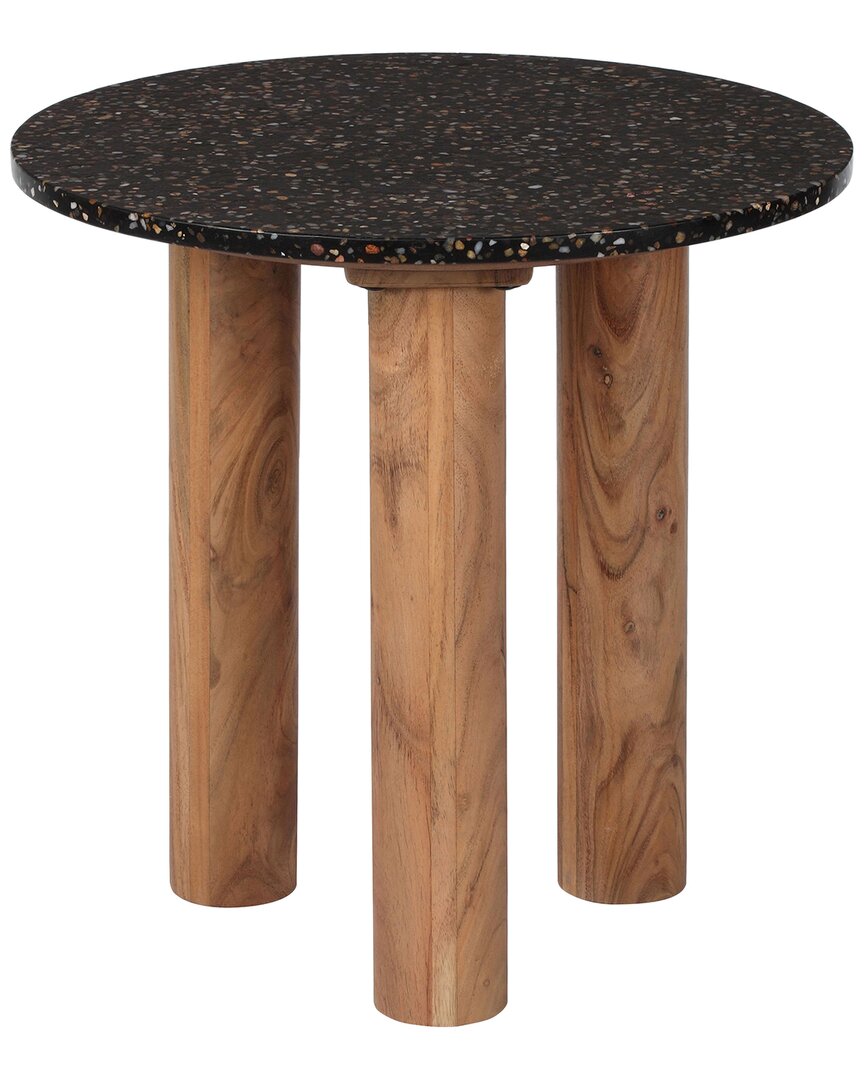 Safavieh Couture Kathalina Round Terrazzo Top Accent Table In Brown