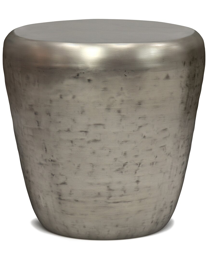 Simpli Home Garvy Industrial 20in Metal Accent Side Table In Silver