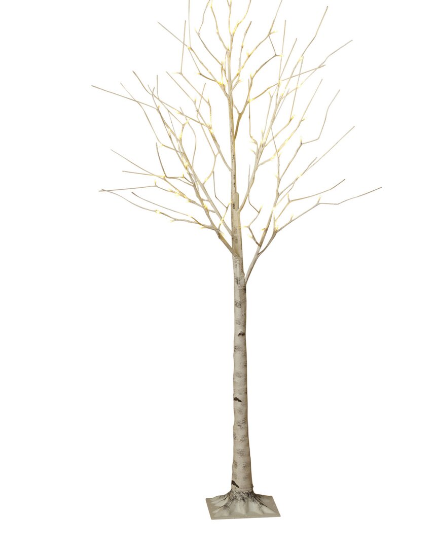 Gerson International 6ft Birch Bark Effect Lighted Tree With Led War In White