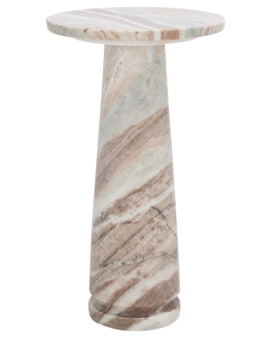 Safavieh Couture Valentia Round Marble Accent Table In White