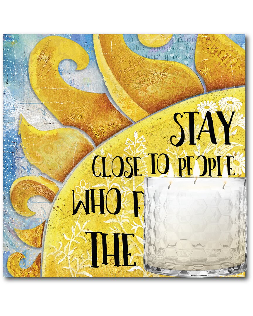 COURTSIDE MARKET COURTSIDE MARKET THE SUN 13.5OZ SOY 3-WICK CANDLE WITH 8X8IN ARTBOARD