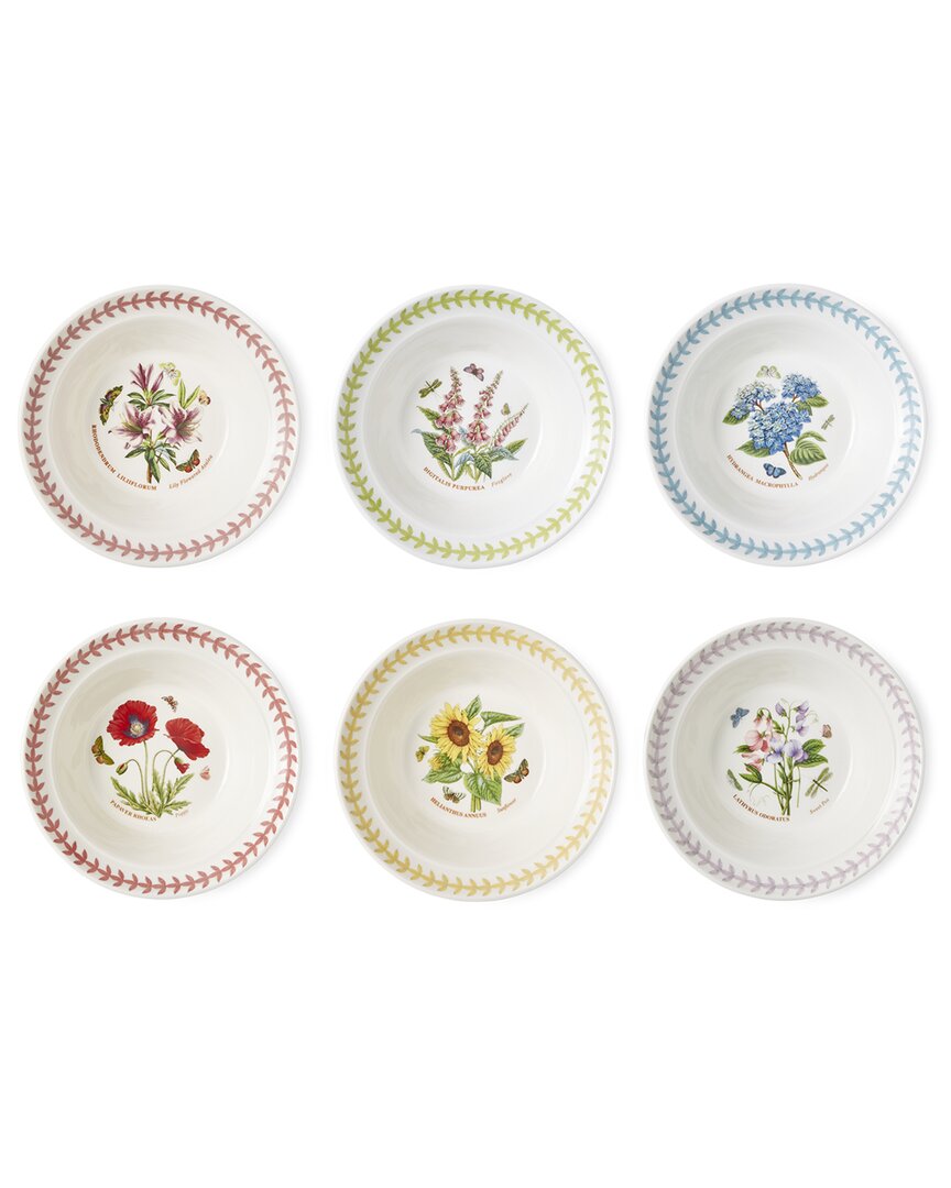 Portmeirion Set Of 6 Botanic Garden Meadow Stacking Bowls In White