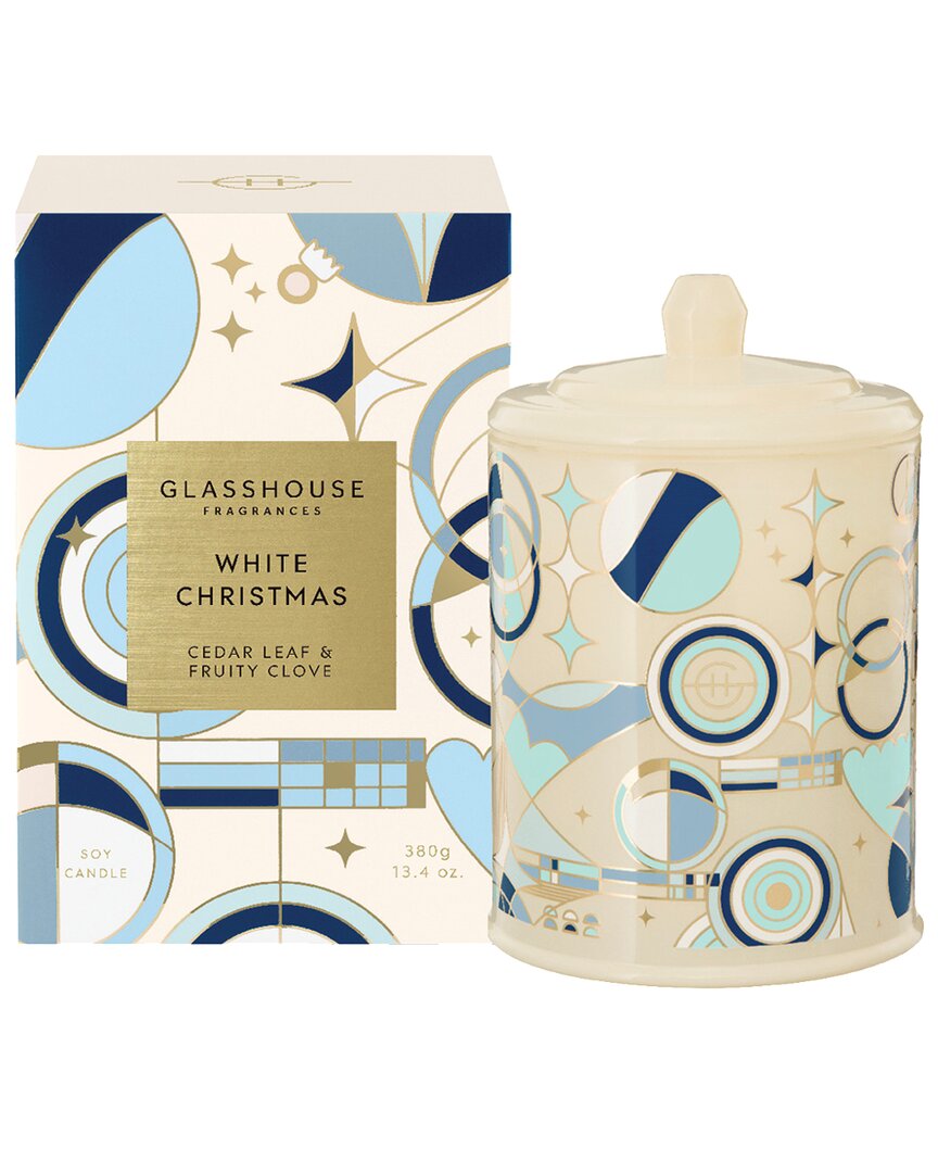 Glasshouse Fragrances White Christmas 380g Candle In White