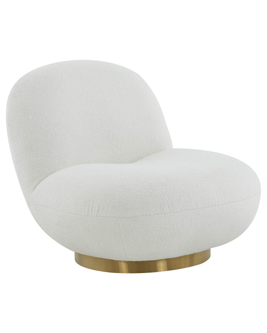 Tov Furniture Emily Boucle Swivel Chair In White