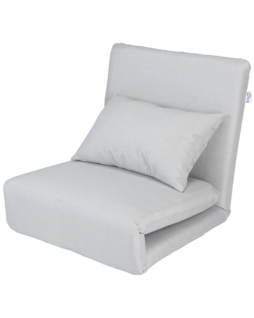 Loungie Relaxie Linen Adjustable Flip Chair In Beige
