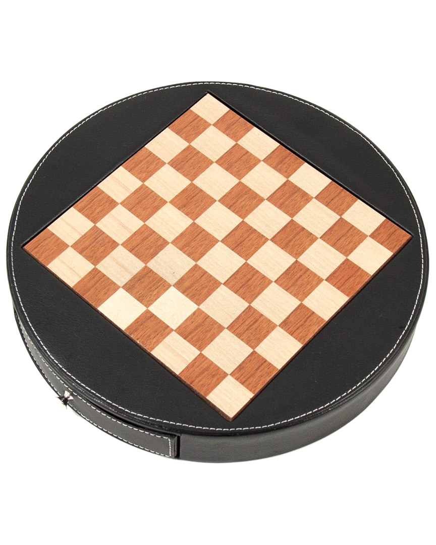 Bey-berk Chess Set In Wood & Leather