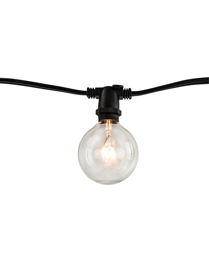 Bulbrite 14ft String Light Kit With Clear Incandescent Globe G16 Light Bulbs,  2pk In Black