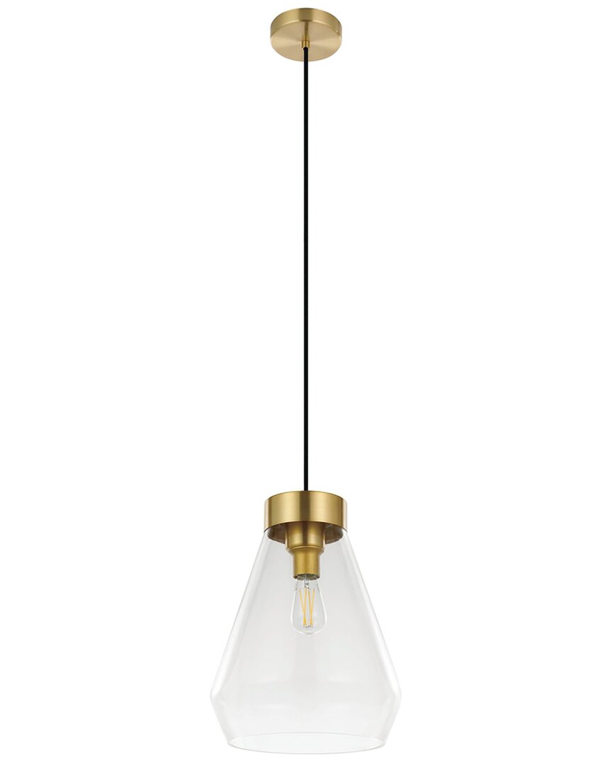 Eglo Montey 1 Light Pendant With Brushed Gold Finish & Clear Glass Shade