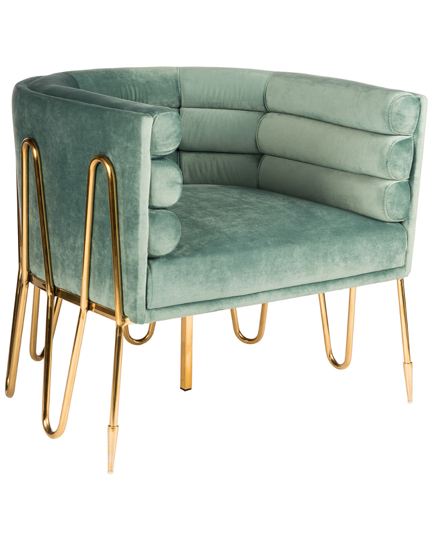 Statements By J Alexa Gold Barrel Chair In Green