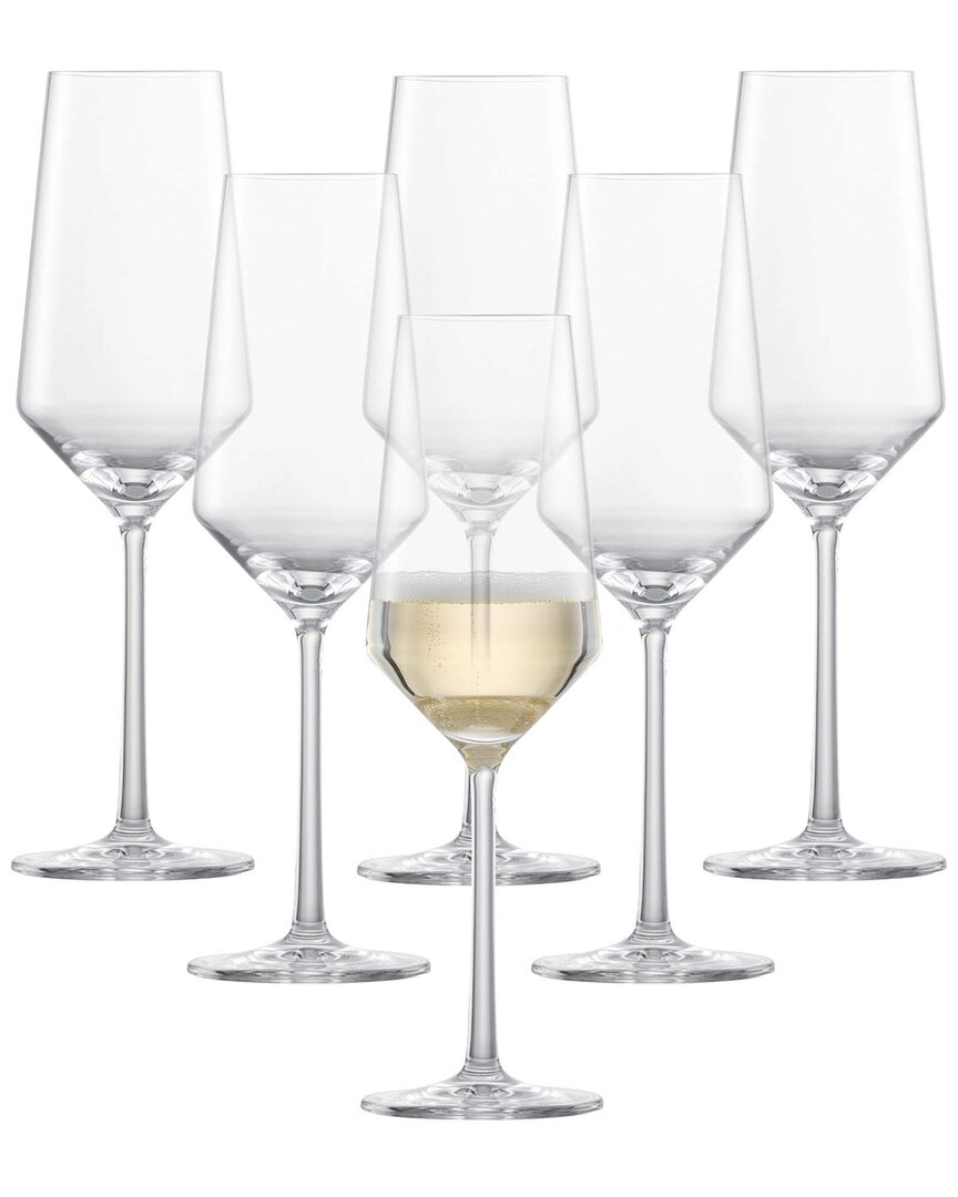 Schott Zwiesel Glass Pure Tritan Crystal Champagne Flutes (set Of 6) In Transparent