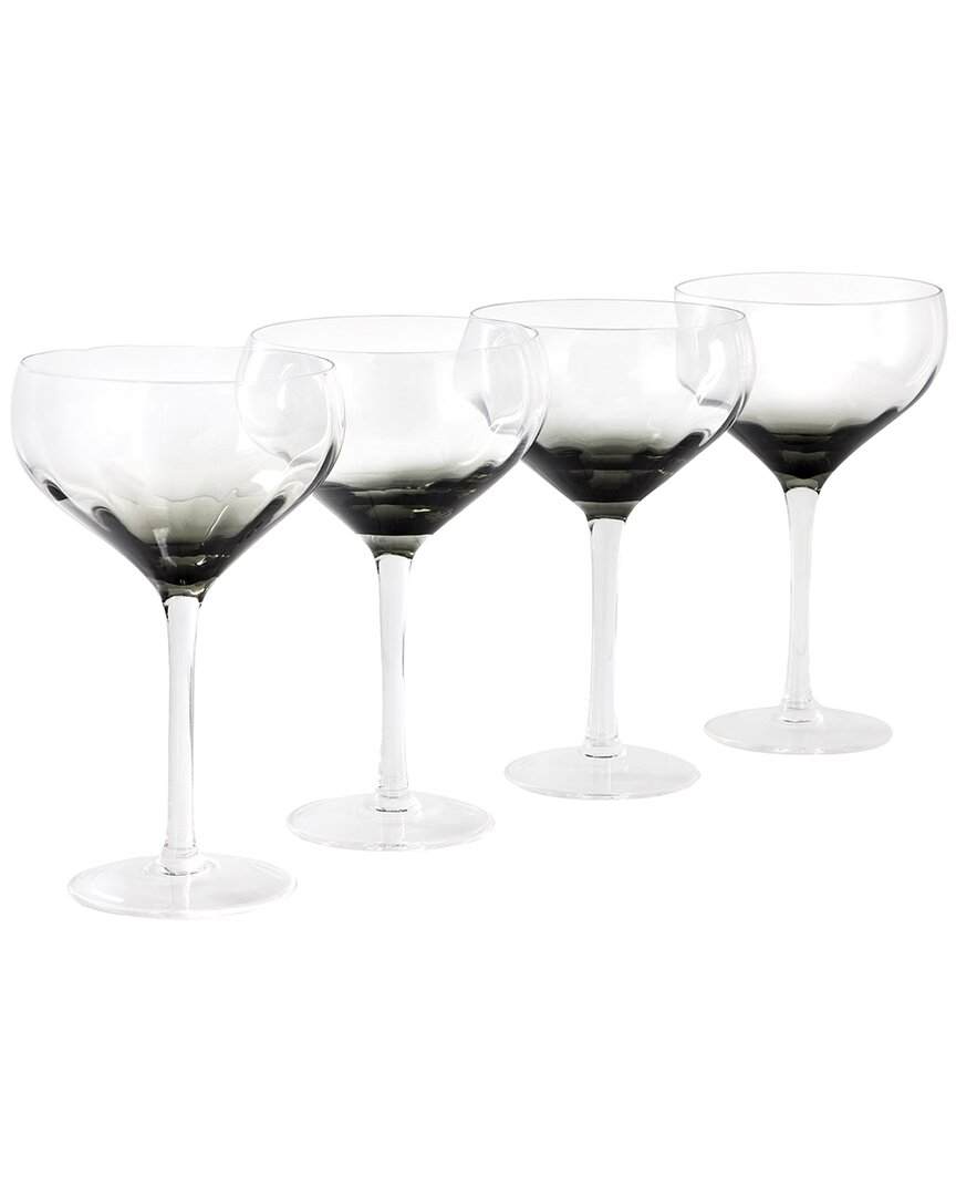 Sur La Table Cambron 4pc Optic Handmade Coupe Glasses In Black