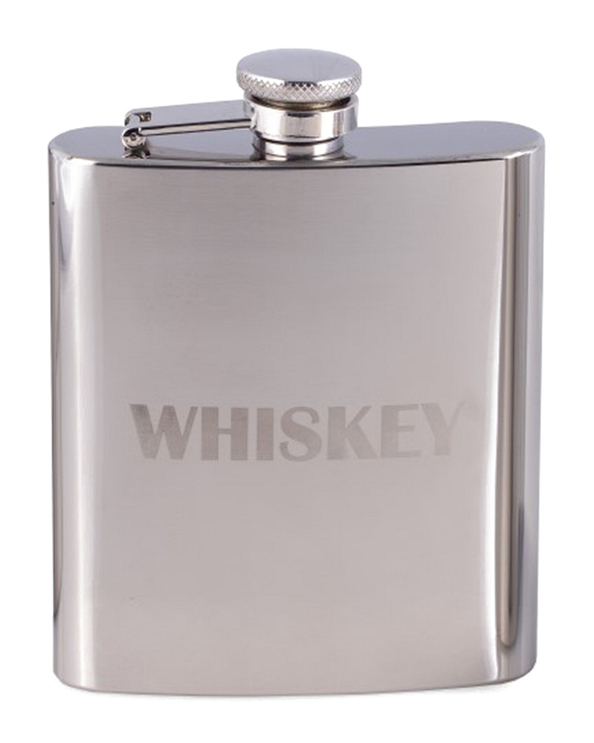 Bey-berk 7oz Stainless Steel Mirror Finish Whiskey Flask In Metallic