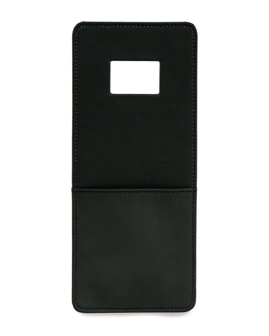 Bey-berk Black Leather Phone Craddle For Wall Outlet