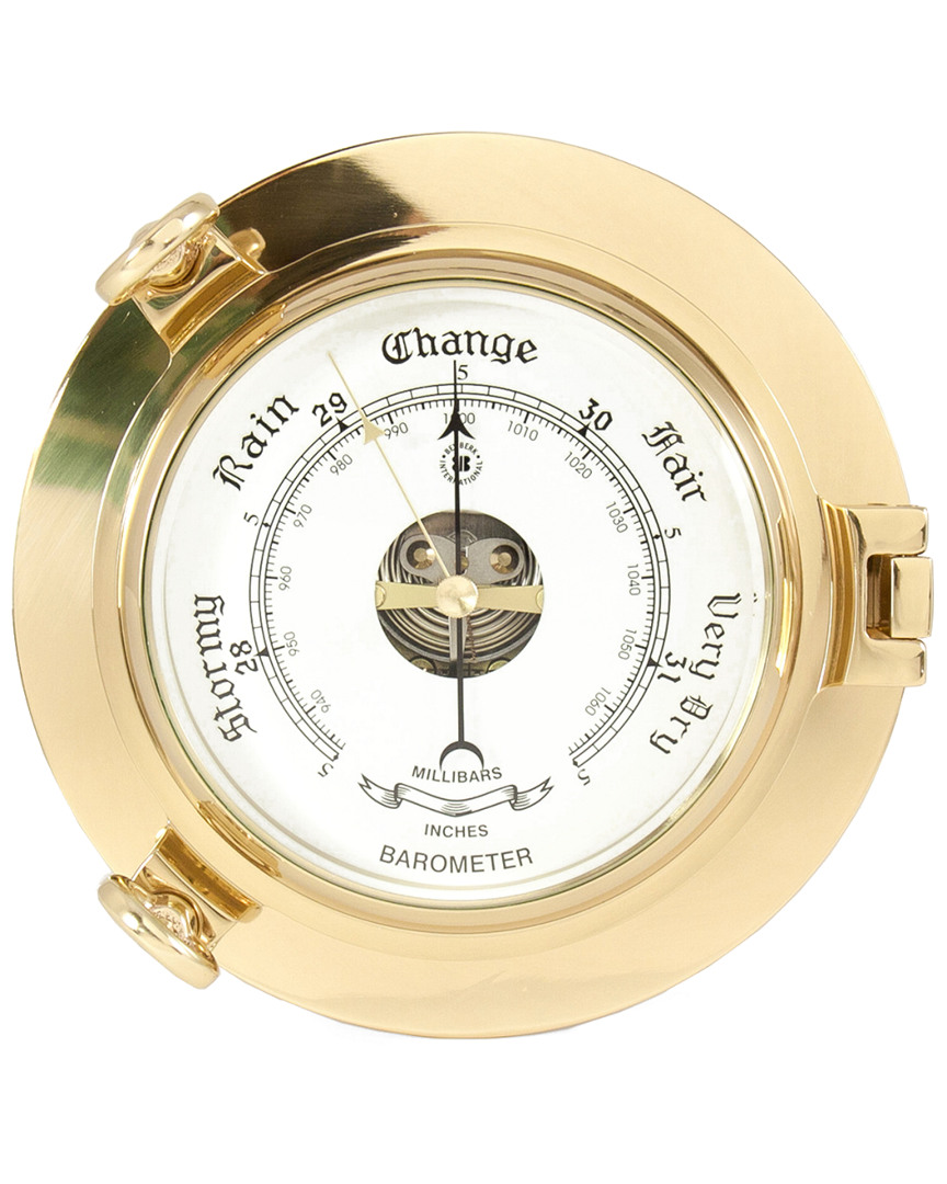 Bey-berk Lacquered Brass Porthole Barometer