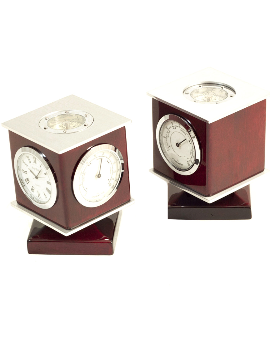 Bey-berk Lacquered Rosewood Weather Station