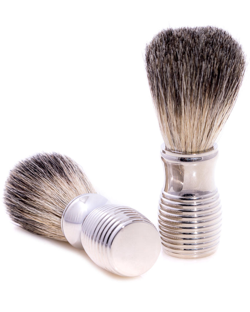 Bey-berk Pure Badger Shaving Brush In Metallic