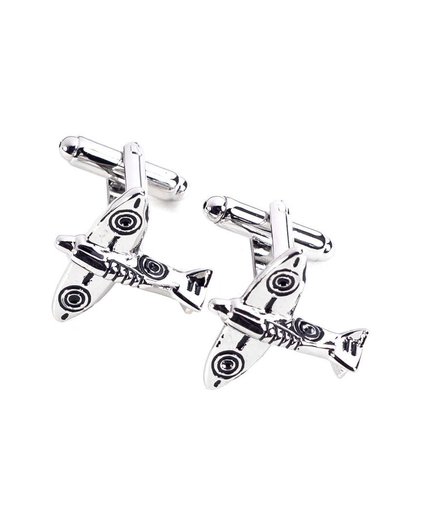 Bey-berk Rhodium Plated Cufflinks