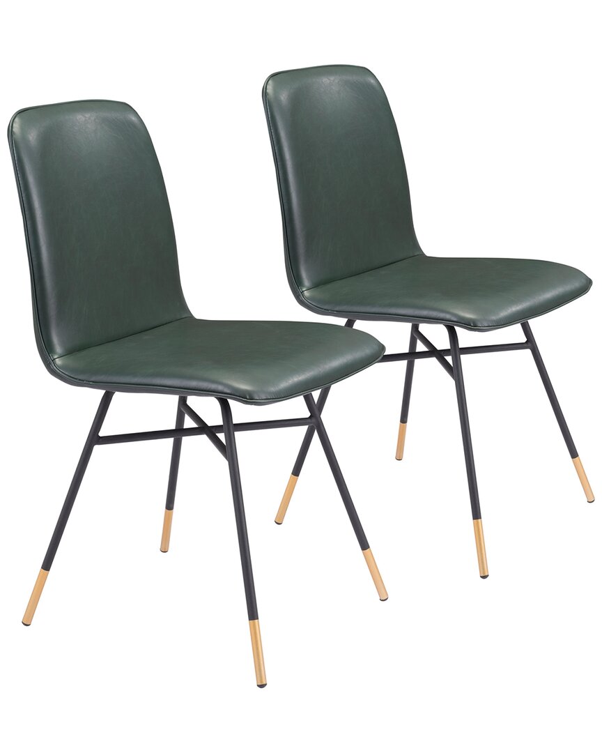 Zuo Modern Var Dining Chair (set Of 2) In Green