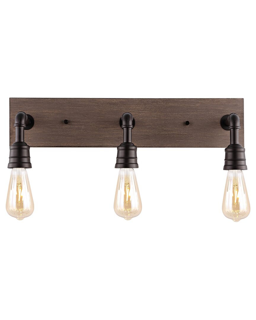 Jonathan Y Corbett 22in 3-light Rustic Farmhouse Iron Led Vanity In Bronze