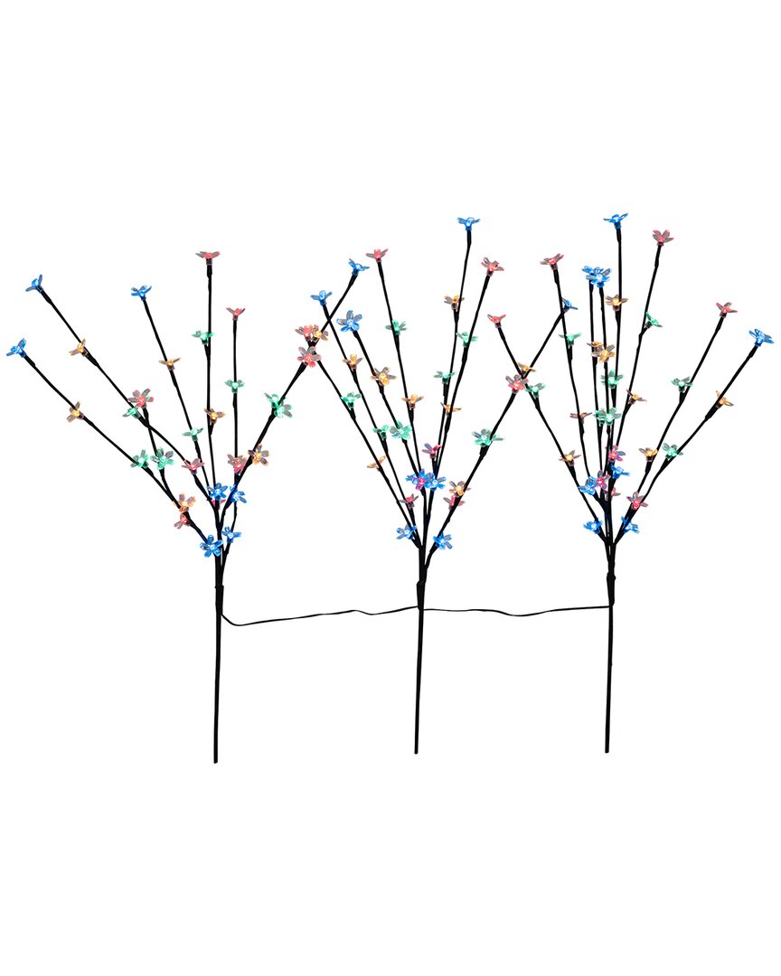 Northlight Set Of 3 Pre-lit Cherry Blossom Artificial Tree Branches