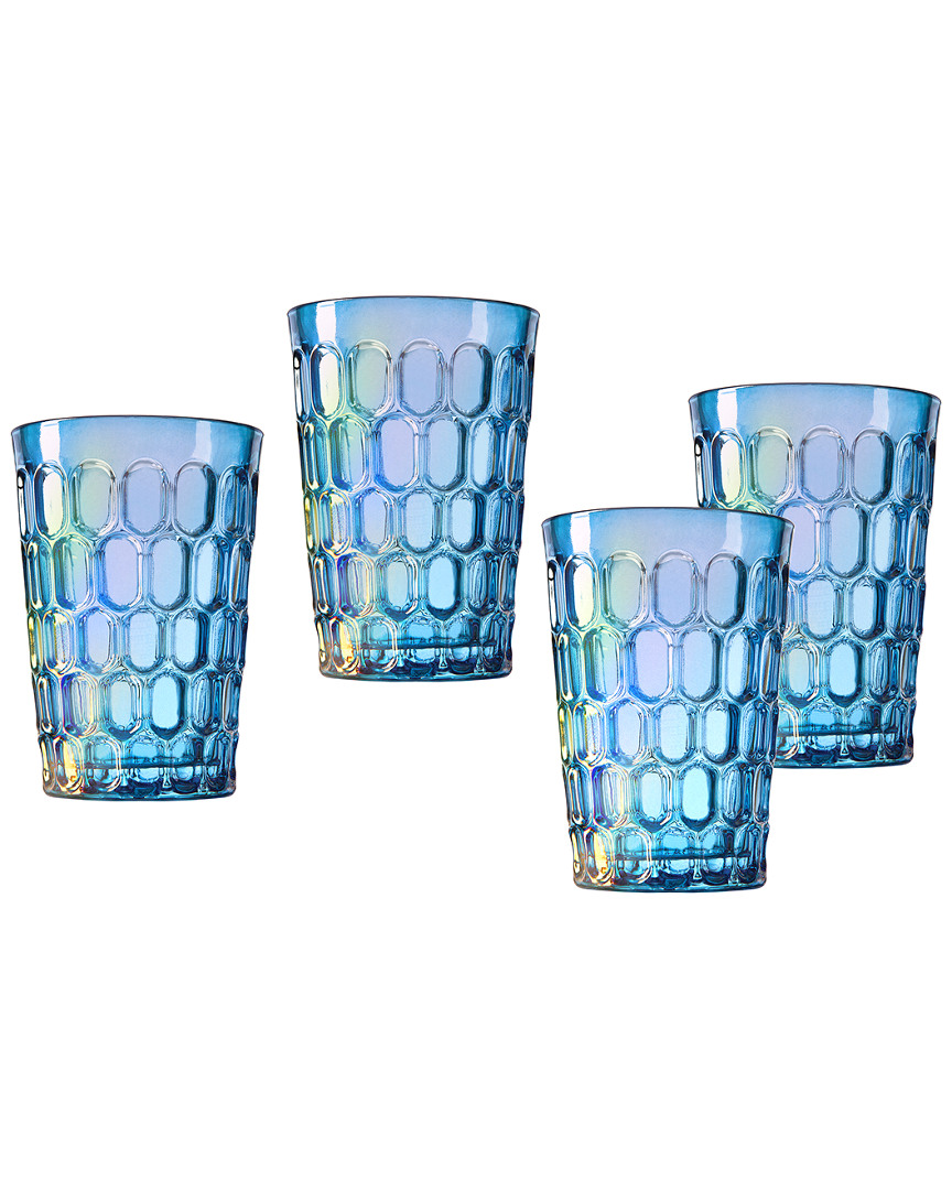 GODINGER GODINGER SET OF 4 REX BLUE TUMBLER GLASSES