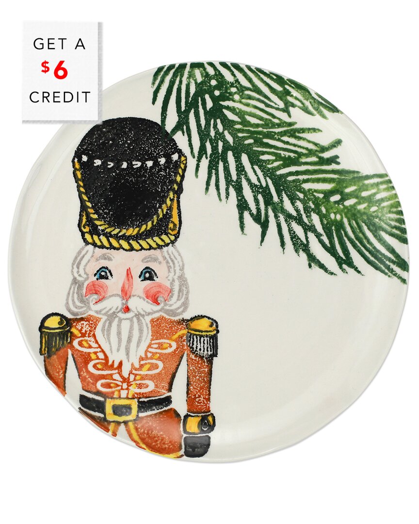 Vietri Nutcrackers Salad Plate With $6 Credit In Gold