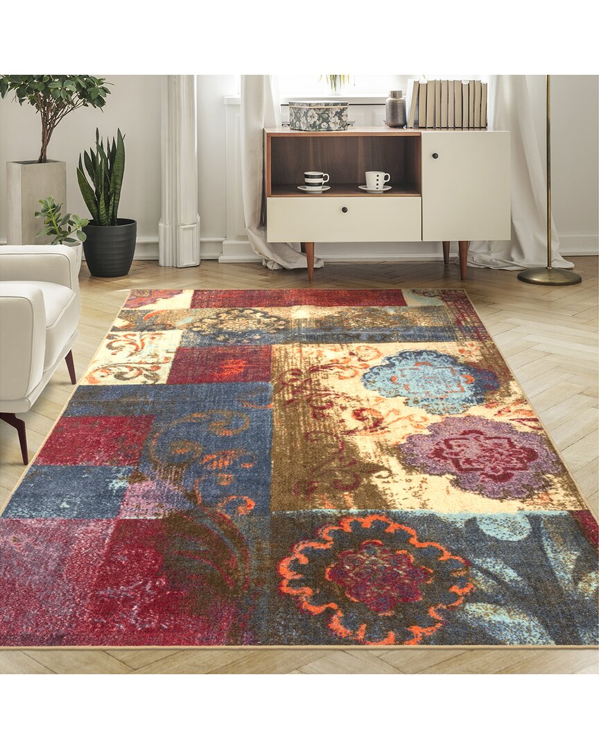 Superior Emory Machine Washable Patchwork Indoor Rug In Multi