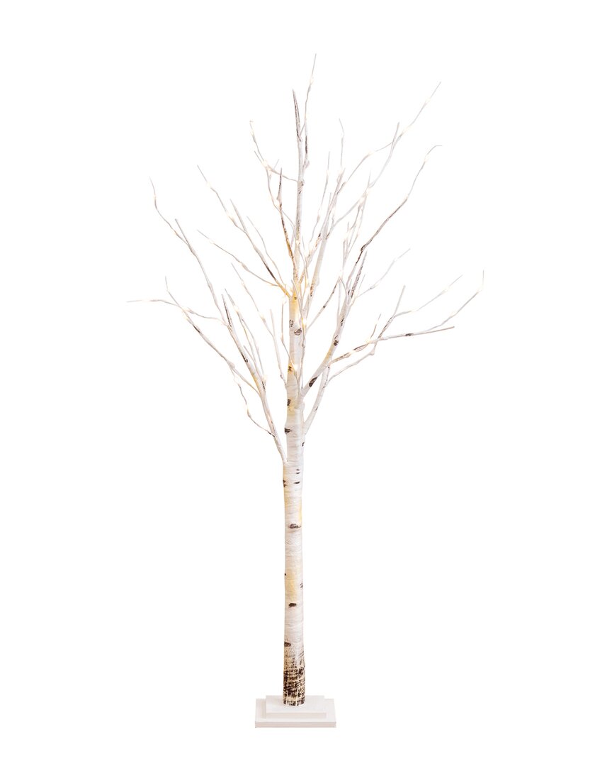 Nearly Natural 5ft Pre-lit Artificial Birch Tree With 76 Warm White Led Lights