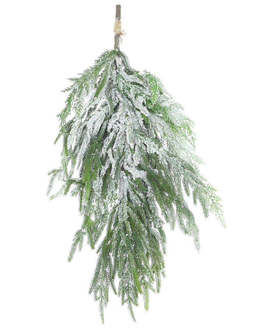 Shop Creative Displays Frosted Norfolk Pine Teardrop Christmas Swag In Green